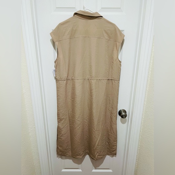 Old Navy Tan Midi Shirt Dress - Picture 2 of 5